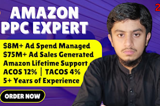 setup manage and optimize amazon fba PPC sponsored ads campaigns for maximum ROI