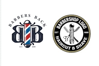design unique creative barber salon barbershop logo