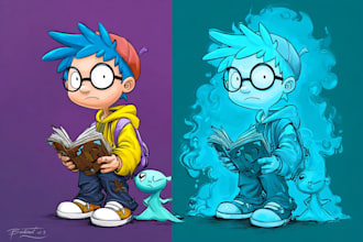 design a unique doodle style nft art collection, cartoon character, doodle nft
