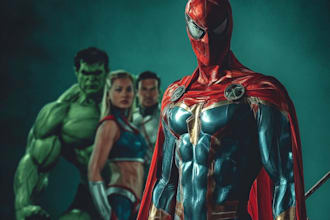 draw you as a superhero marvel or dc character