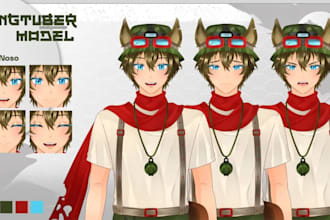 draw pngtuber live2d vtuber model rigging png tuber giftuber kawaii chibi anime