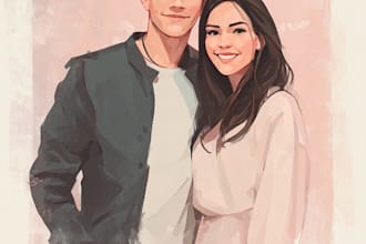 design couple portrait illustration