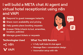 build a meta chat ai agent and virtual hotel receptionist using n8n vapi