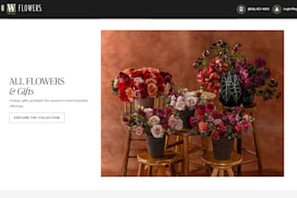 build indoor plant website, houseplant store, bouquet, flower ecommerce website