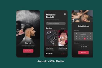 design and develop a modern barber or salon booking app spa and beauty store app