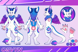 draw furry art oc character furry avatar furry anthro nsfw ref sheet for fursuit