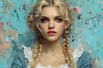 draw realistic digital oil painting portrait