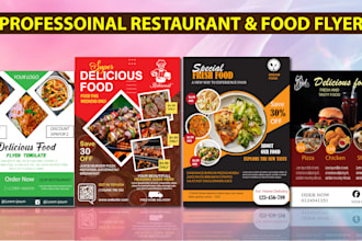 do high quality food flyers menu design and social media post