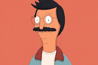 draw you in bob burgers cartoon style pro