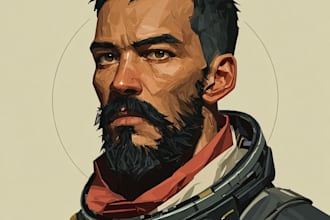 illustrate any style sci fi portrait painting