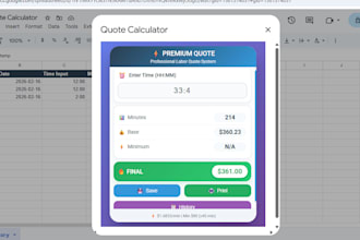 build custom excel and google sheets pricing calculators