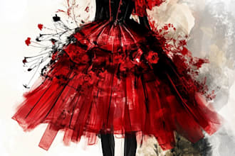 draw a unique fashion illustration