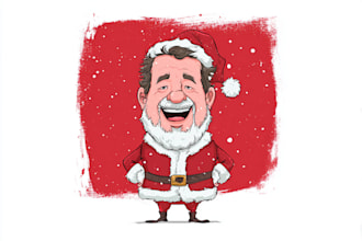 draw unique christmas cartoon caricature