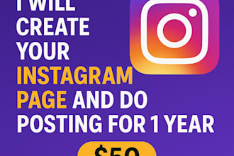 create instagram page and do posting for 1 year