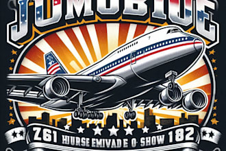 design high quality jet plane mascot logo with t shirt design