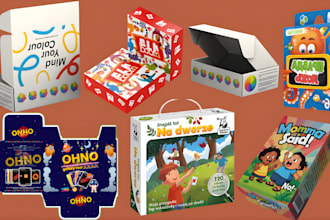 create printable card game box 3d mockup, packaging layout design board game box