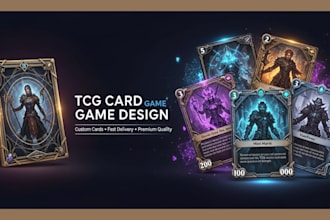 design unique tcg cards and card template for board games
