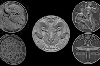design stunning engraved coins, 3d printable models, and cnc bas relief art