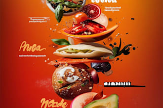 design modern and eye catching food promo posters