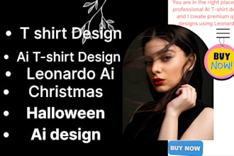 create unique  ai generated t shirt design using leonardo ai