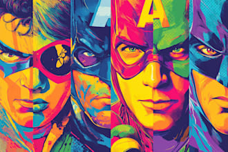 draw comic superhero pop art portraits