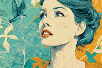 draw vintage and retro illustration style