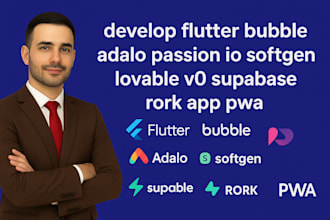 develop flutter bubble adalo passion io softgen lovable v0 supabase rork app pwa