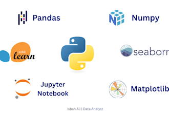 do all work related to python, pandas, numpy, seaborn