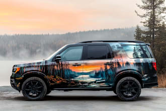 make amazing car wrap, decal, vinyl with vector illustration