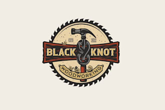 design vintage woodworker logo
