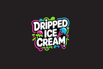 design dripped ice cream logo