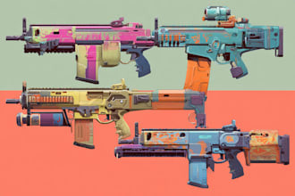 design stunning weapon concept art for games and projects