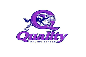 design classy side comical cartoonish horse racing stable logo