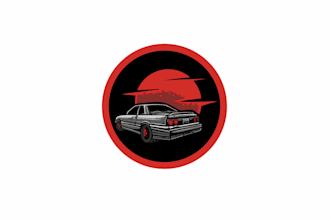 design inspired nissan skyline icon social media logo