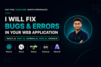 fix bugs in reactjs, nextjs, expressjs, nodejs, adonisjs