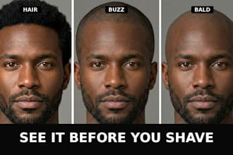 create realistic bald and buzz cut previews before you shave