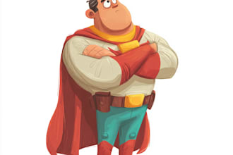 design premium superhero caricature character