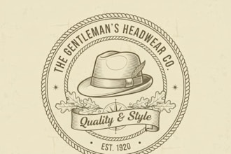 design a unique vintage hat logo for your brand