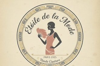 design a stunning vintage women fashion logo