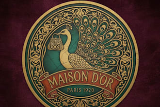 design a unique vintage handbag logo for your brand
