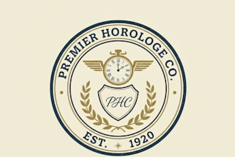 design a unique vintage watch logo for your brand