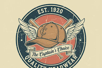 design a unique vintage cap logo for your brand