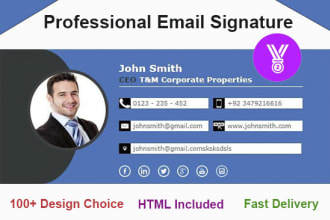 design professional clickable HTML email signature
