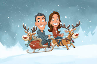 draw christmas cartoon caricature