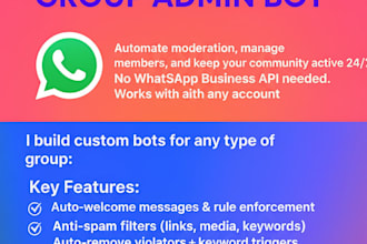 create a custom whatsapp group admin bot