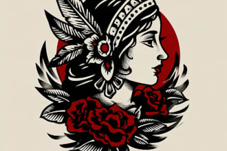 make old school style tattoo design