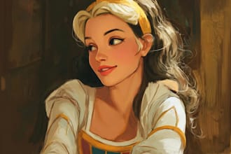 create a portrait in a disney inspired art style
