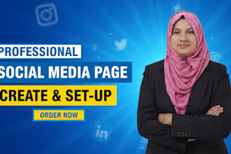 create and setup professional social media pages