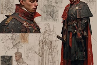 draw a realistic character concept art