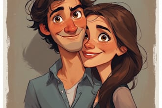 draw couple portrait illustration